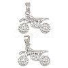 Brass Micro Pave Clear Cubic Zirconia Pendants CU-CBABDE1-04P-1