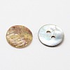 2-Hole Flat Round Mother of Pearl Buttons X-SHEL-N033-06-10mm-2