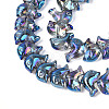Electroplate Transparent Glass Beads Strands EGLA-N017-06-A03-3