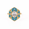 Brass Micro Pave Clear Cubic Zirconia Cuff Rings RJEW-S045-084A-NR-2