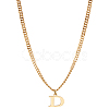 1Pc 304 Stainless Steel Letter Pendant Necklaces NJEW-LP0001-33D-G-1