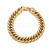 Ion Plating(IP) 304 Stainless Steel Cuban Link Chain Bracelets for Men BJEW-B093-03G-1