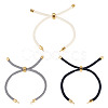 3Pcs 3 Colors Round Nylon Twisted Cord Slider Bracelet Making MAK-TA0001-32-1