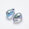 Transparent Spray Painted Glass Charms GLAA-R211-03-D02-2