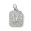 Rack Plating Brass Micro Pave Clear Cubic Zirconia Charms KK-G501-01V-P-1