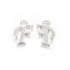 Silver Color Plated Alloy Letter Pendants PALLOY-J718-01S-F-1