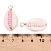 6Pcs 6 Styles Natural Cowrie Shell & Glass Seed Beads Pendants PALLOY-JF02759-02-3