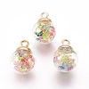 Transparent Glass Bottle Pendants GLAA-L018-02-1