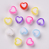 Transparent Heart Acrylic Beads TACR-S117-M-3