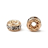 Rack Plating Brass Crystal Rhinestone Rondelle Space Beads RB-D303-KCG-2