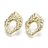Rack Plating Hammered Alloy Stud Earring Findings PALLOY-N155-65-NR-1