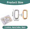 8Pcs 2 Colors Brass Spring Gate Rings KK-HS0015-10-2