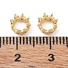 Brass Micro Pave Cubic Zirconia Beads KK-A189-12G-2