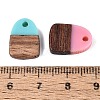 Opaque Resin & Walnut Wood Pendants RESI-N053-32-4