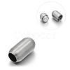 Tarnish Resistant Matte 304 Stainless Steel Barrel Magnetic Clasps with Glue-in Ends STAS-E089-06C-1