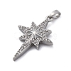 Brass Micro Pave Cubic Zirconia Pendants KK-V009-27G-2