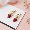 4Pairs 2 Styles Alloy Strawberry Clip-on Earrings & Chain Tassel Ear Thread EJEW-HY0001-10-4