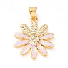 Real 18K Gold Plated Brass Micro Pave Cubic Zirconia Pendants ZIRC-L100-087G-07-2