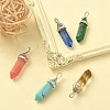 5Pcs 5 Styles Synthetic Mixed Gemstone Pointed Pendants G-YW0001-46-5