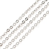 Anti-Tarnish Rhodium Plated 925 Sterling Silver Flat Cable Chains STER-F052-04P-1