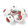 Summer Theme Printed Wood European Beads WOOD-M010-06D-1