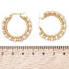 2 Pairs 2 Styles Natural Cultured Freshwater Pearl Beaded Hoop Earrings EJEW-JE06941-5