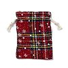 Christmas Theme Rectangle Jute Bags with Jute Cord ABAG-E006-01C-2