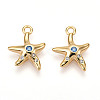 Brass Micro Pave Cubic Zirconia Charms KK-N261-99G-1
