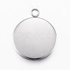 Tarnish Resistant 304 Stainless Steel Pendant Cabochon Settings STAS-E146-18P-20mm-2