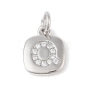 Rack Plating Brass Micro Pave CLear Cubic Zirconia Charms KK-E110-14P-Q-1