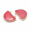 Natural White Jade Semi Circle Pendants G-Q972-02-2