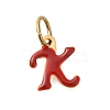 Ion Plating(IP) 304 Stainless Steel Enamel Alphabet Charms STAS-F308-02G-K-1