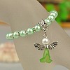 Lovely Wedding Dress Angel Bracelets for Kids BJEW-JB00727-14-2