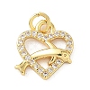 Brass Micro Pave Cubic Zirconia Charms KK-I381-07G-04-1