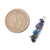 3Pcs Natural Amethyst & Lapis Lazuli & Red Jasper Chip Beaded Constellation Pendants PALLOY-JF03043-09-2
