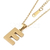 Ion Plating(IP) Initial Letter 304 Stainless Steel Pendant Necklaces NJEW-M199-01G-E-1