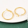 Brass Hoop Earrings EJEW-C171-02G-2