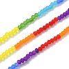 Rainbow Color 7 Colors Transparent Frosted Glass Beads Strands FGLA-YW0001-01-2