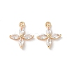 Real 18K Gold Plated Brass Cubic Zirconia Charms KK-R037-157G-1