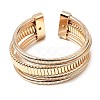 Iron Multi-strand Snake Chain Cuff Bangles for Women BJEW-P390-01C-G-2