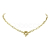 4MM Brass Paperclip Chain Necklaces with Spring Ring Clasps for Women NJEW-JN06007-2