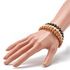 Imitation Wood Plating Acrylic Beads Stretch Bracelet Sets BJEW-JB06592-5