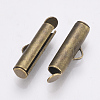 Brass Slide On End Clasp Tubes KK-Q747-11A-AB-4