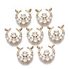 Brass Micro Pave Cubic Zirconia Pendants X-KK-R111-074-1