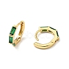 Cubic Zirconia Rectangle Hoop Earrings EJEW-C028-24G-01-2