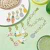 11 Style Easter Theme Acrylic Beaded Knitting Row Counter Chains & Locking Stitch Markers Kits HJEW-JM01432-3