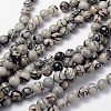 Natural Black Silk Stone/Netstone Bead Strands GSR8mmC137-1