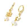 Valentine's Day Natural Pearl & Brass Hoop Earrings EJEW-JE07024-4