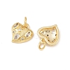 Brass Micro Pave Clear Cubic Zirconia Pendants KK-G544-05G-02-2