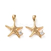 Ocean Theme Brass Micro Pave Clear Cubic Zirconia Pendants KK-L266-02H-G-1